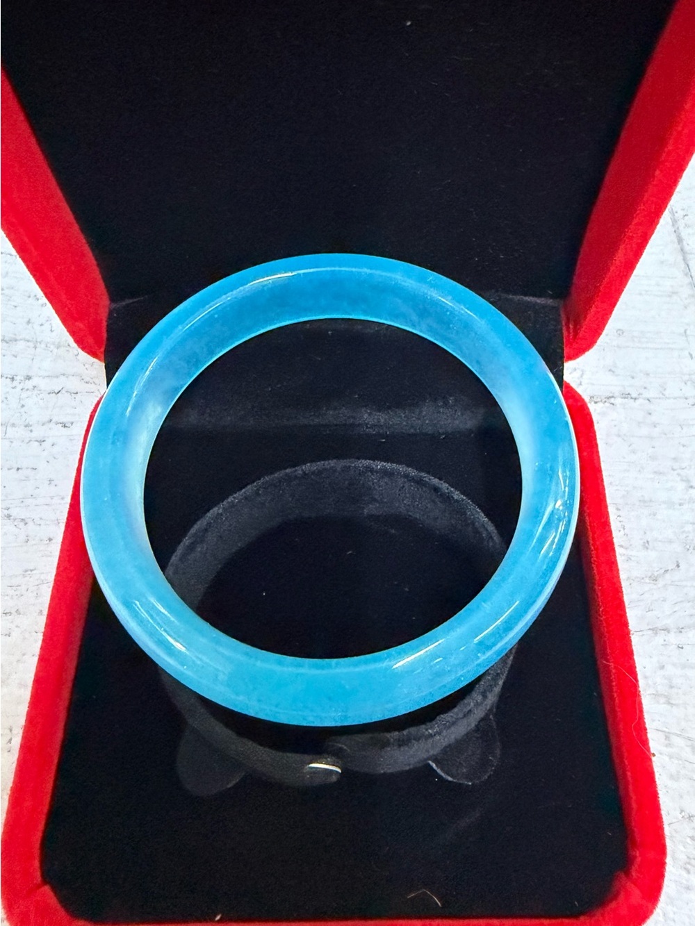 Burmese Icy Blue Jade Bangle Bracelet